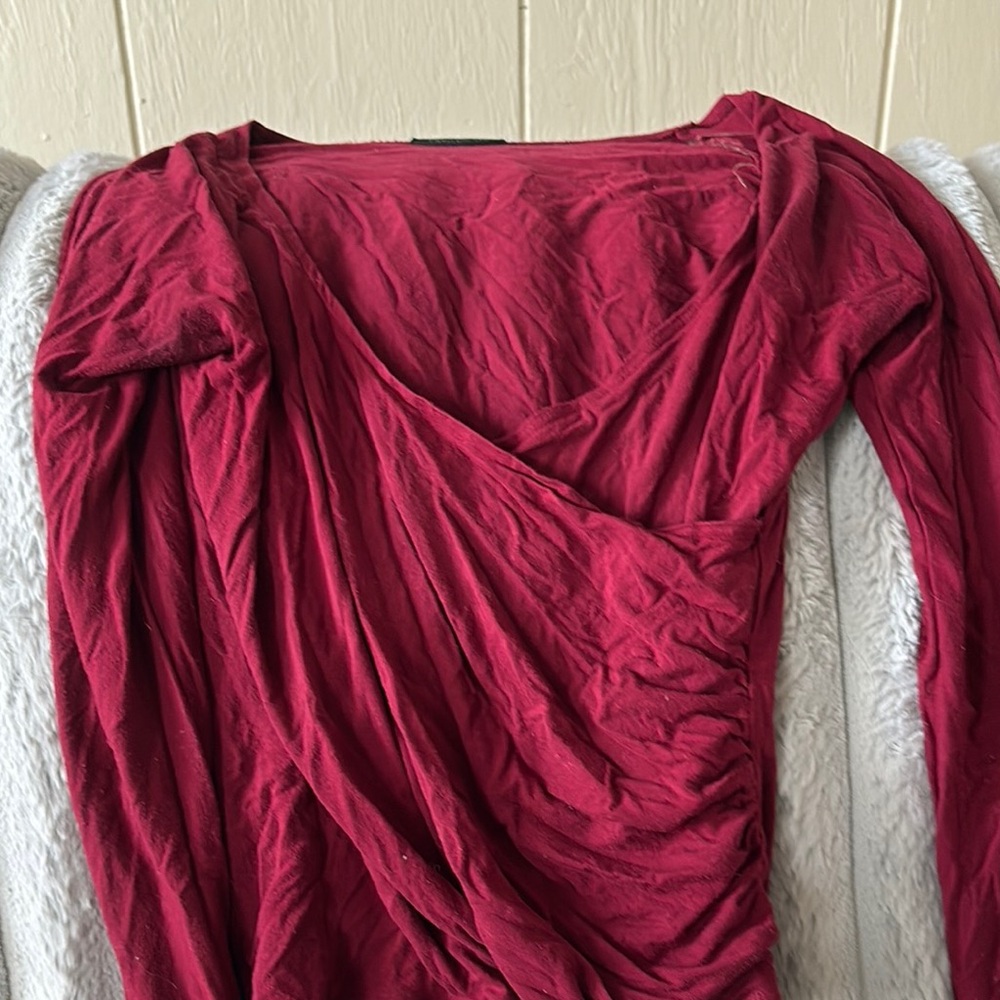 Elegant Red Draped Dress